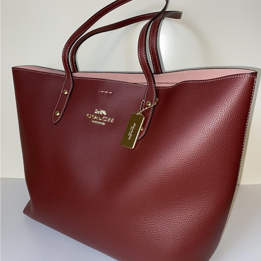 Coach Burgundy Leather Tote